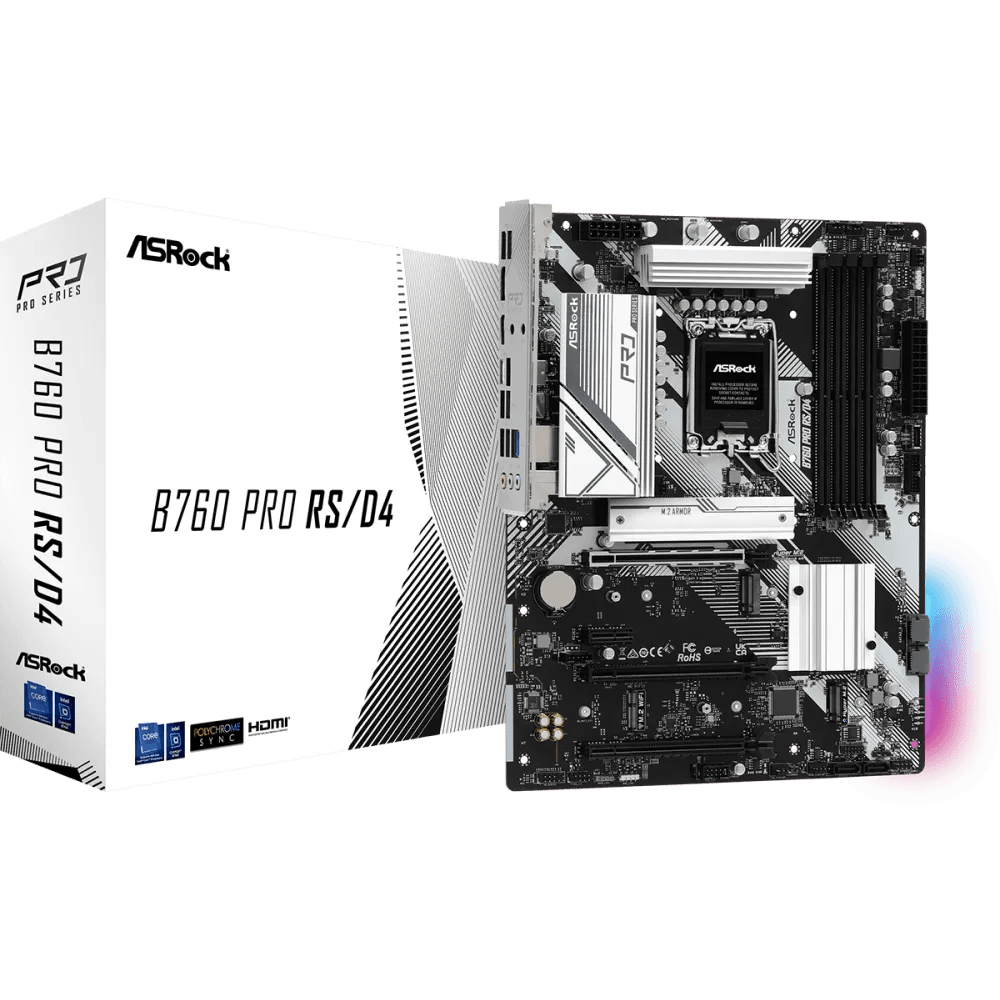 ASRock B760 Pro RS/D4 700 Series Intel Motherboard | 90 - MXBL80 - A0UAYZ | - Vektra Computers LLC ASRock B760 Pro RS/D4 700 Series Intel Motherboard | 90 - MXBL80 - A0UAYZ | - Vektra Computers LLC